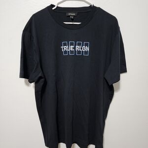 True Religion Logo Black T Shirt Mens Size 2XL NWT